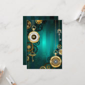 Steampunk Jewelry Watch, wir haben Green Backgroun Karte (Vorderseite/Rückseite Beispiel)