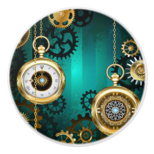 Steampunk Jewelry Watch, wir haben Green Backgroun Keramikknauf