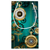 Steampunk Jewelry Watch, wir haben Green Backgroun Kleine Geschenktüte (Rückseite)