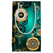 Steampunk Jewelry Watch, wir haben Green Backgroun Kleine Geschenktüte (Vorderseite)