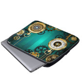 Steampunk Jewelry Watch, wir haben Green Backgroun Laptopschutzhülle (Vorne Knopf)