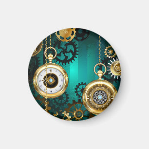 Steampunk Jewelry Watch, wir haben Green Backgroun Magnet