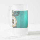 Steampunk Jewelry Watch, wir haben Green Backgroun Mattglas Bierglas (Vorderseite Links)