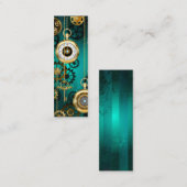 Steampunk Jewelry Watch, wir haben Green Backgroun Mini Visitenkarte (Vorne/Hinten)