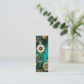 Steampunk Jewelry Watch, wir haben Green Backgroun Mini Visitenkarte (Stehend Vorderseite)