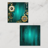 Steampunk Jewelry Watch, wir haben Green Backgroun Mitteilungskarte (Vorne/Hinten)