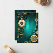 Steampunk Jewelry Watch, wir haben Green Backgroun Mitteilungskarte (Vorderseite/Rückseite Beispiel)