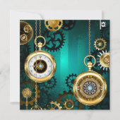 Steampunk Jewelry Watch, wir haben Green Backgroun Mitteilungskarte (Vorderseite)