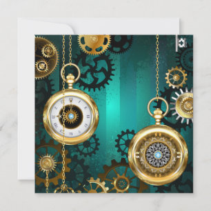 Steampunk Jewelry Watch, wir haben Green Backgroun Mitteilungskarte