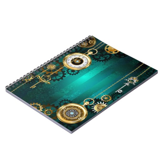 Steampunk Jewelry Watch, wir haben Green Backgroun Notizblock (Linke Seite)