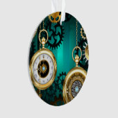 Steampunk Jewelry Watch, wir haben Green Backgroun Ornament (Vorderseite)