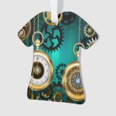 Steampunk Jewelry Watch, wir haben Green Backgroun Ornament (Vorderseite)