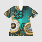 Steampunk Jewelry Watch, wir haben Green Backgroun Ornament (Rückseite)