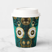 Steampunk Jewelry Watch, wir haben Green Backgroun Pappbecher (Links)