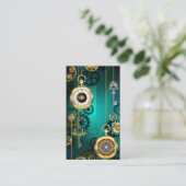 Steampunk Jewelry Watch, wir haben Green Backgroun Platzkarte (Stehend Vorderseite)