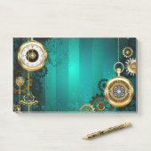 Steampunk Jewelry Watch, wir haben Green Backgroun Post-it Klebezettel (Auf Schreibtisch)