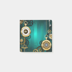 Steampunk Jewelry Watch, wir haben Green Backgroun Post-it Klebezettel