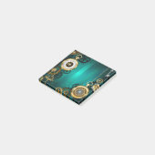 Steampunk Jewelry Watch, wir haben Green Backgroun Post-it Klebezettel (angewinkelt)