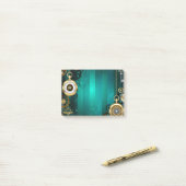 Steampunk Jewelry Watch, wir haben Green Backgroun Post-it Klebezettel (Auf Schreibtisch)