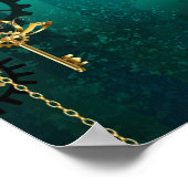 Steampunk Jewelry Watch, wir haben Green Backgroun Poster (Ecke)