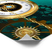 Steampunk Jewelry Watch, wir haben Green Backgroun Poster (Ecke)
