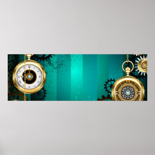 Steampunk Jewelry Watch, wir haben Green Backgroun Poster (Vorne)