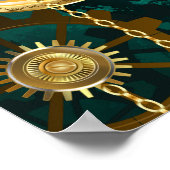 Steampunk Jewelry Watch, wir haben Green Backgroun Poster (Ecke)