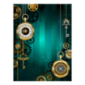 Steampunk Jewelry Watch, wir haben Green Backgroun Poster (Vorderseite)