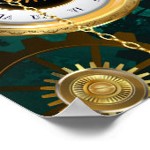 Steampunk Jewelry Watch, wir haben Green Backgroun Poster (Ecke)