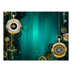 Steampunk Jewelry Watch, wir haben Green Backgroun Poster