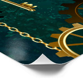 Steampunk Jewelry Watch, wir haben Green Backgroun Poster (Ecke)