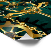 Steampunk Jewelry Watch, wir haben Green Backgroun Poster (Ecke)