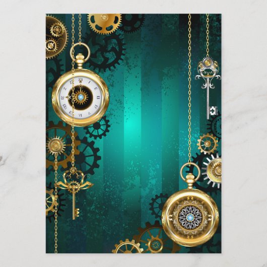 Steampunk Jewelry Watch, wir haben Green Backgroun Programm (Vorderseite)