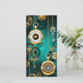 Steampunk Jewelry Watch, wir haben Green Backgroun Save The Date (Stehend Vorderseite)