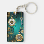 Steampunk Jewelry Watch, wir haben Green Backgroun Schlüsselanhänger (Rückseite)