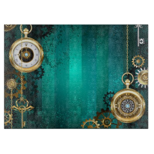 Steampunk Jewelry Watch, wir haben Green Backgroun Schneidebrett (Vorderseite)