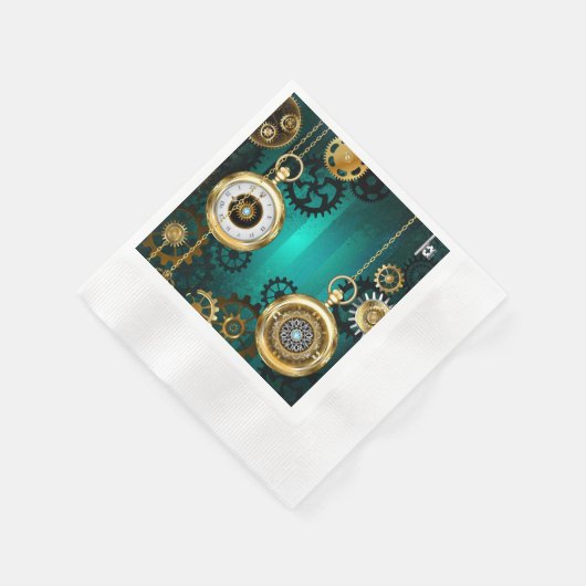 Steampunk Jewelry Watch, wir haben Green Backgroun Serviette (Ecke)