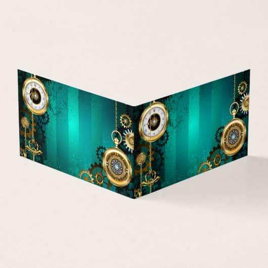 Steampunk Jewelry Watch, wir haben Green Backgroun Visitenkarten (Vorderseite)