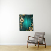 Steampunk Jewelry Watch, wir haben Green Backgroun Wandteppich (Beispiel)