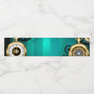 Steampunk Jewelry Watch, wir haben Green Backgroun Wasserflaschenetikett