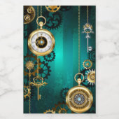 Steampunk Jewelry Watch, wir haben Green Backgroun Weinetikett (Einzelnes Label)