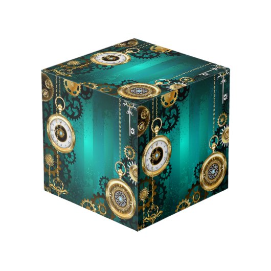 Steampunk Jewelry Watch, wir haben Green Backgroun Würfel (Vorderseite Schrägansicht)