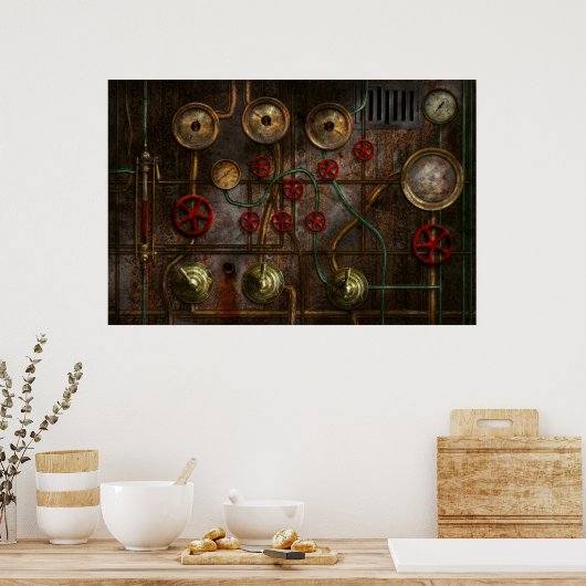 Steampunk - Job Jitters Poster (Küche)