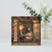 Steampunk Junggeselinnen-Abschied Einladung (Stehend Vorderseite)