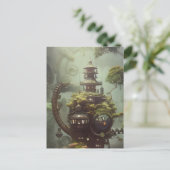 Steampunk Jungle House Postkarte (Stehend Vorderseite)