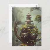 Steampunk Jungle House Postkarte (Vorne/Hinten)