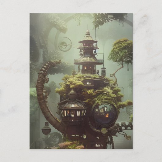 Steampunk Jungle House Postkarte (Vorderseite)
