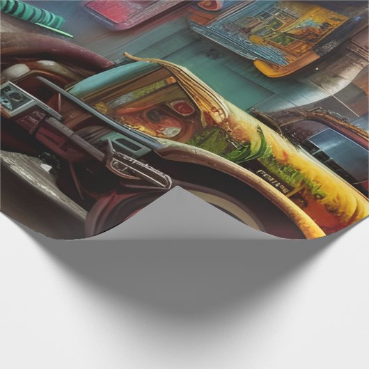 Steampunk Junk Yard Geschenkpapier (Ecke)