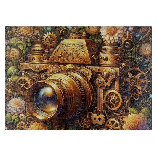 Steampunk-Kamera-Schneidbrett Schneidebrett (Vorderseite)