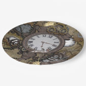 Steampunk kann Sie Meer der lustige Gecko Pappteller (Schrägansicht)